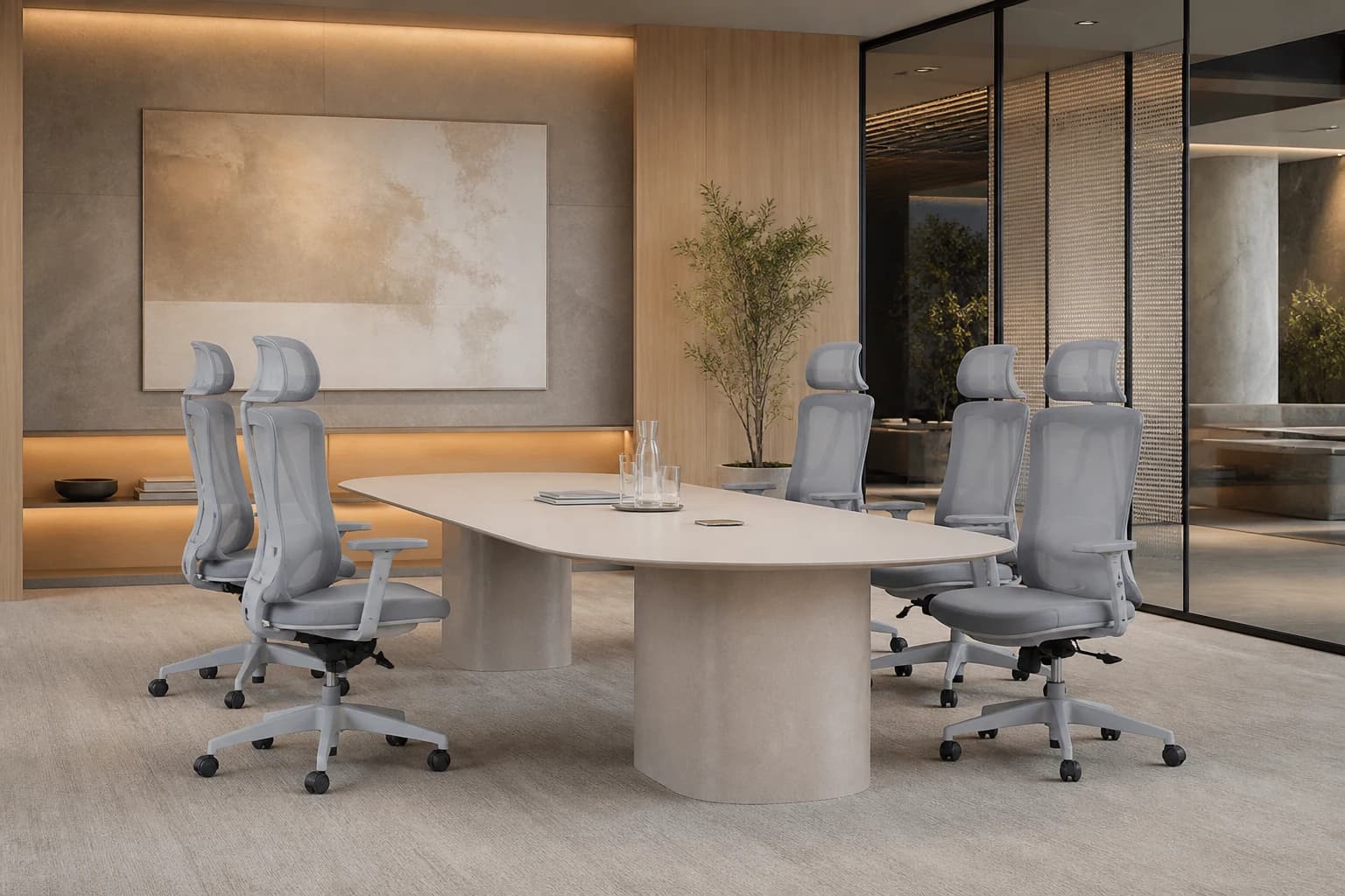Modern office furnished with an ergonomic chair collection