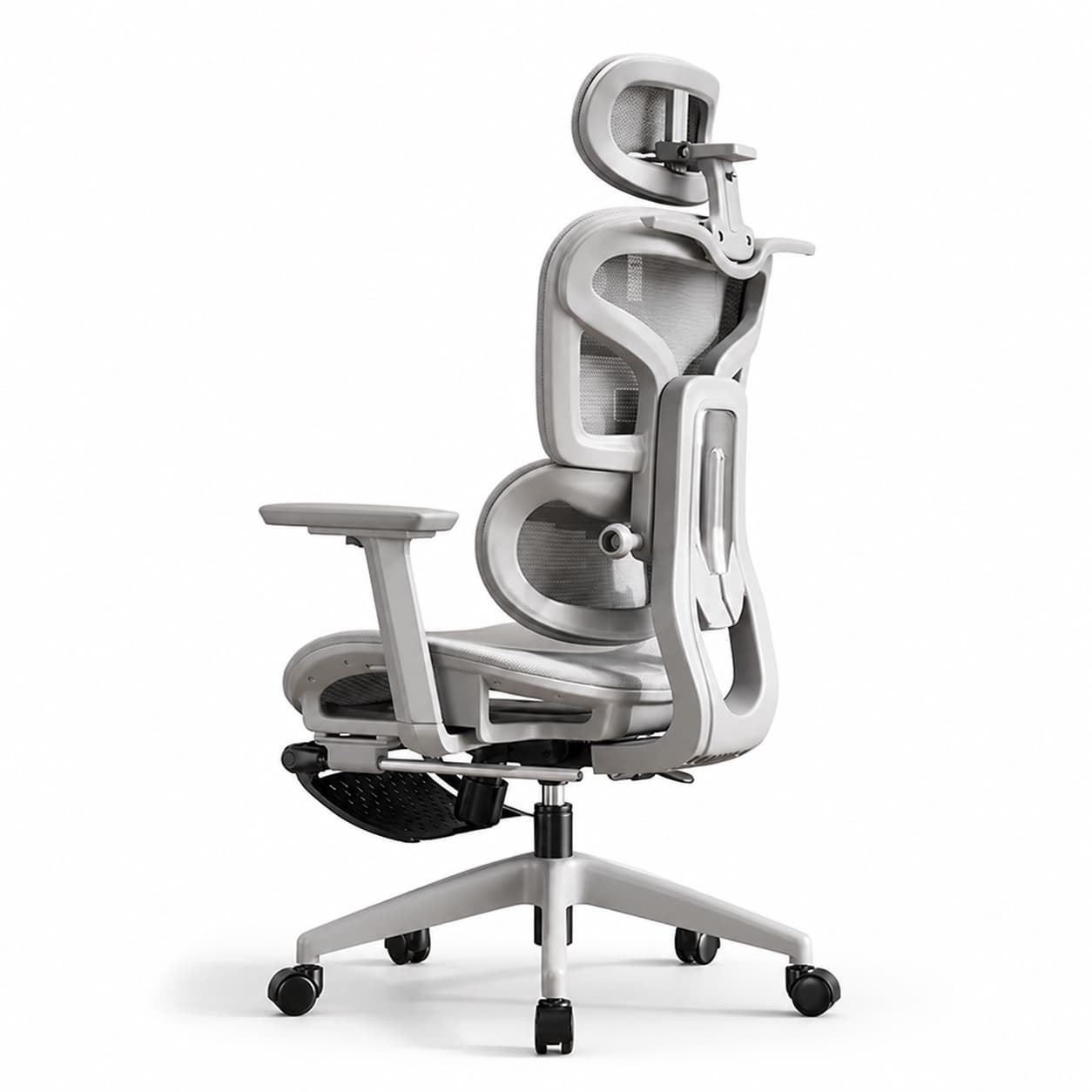 Full Mesh Ergonomic Office Chair, Light gray and white