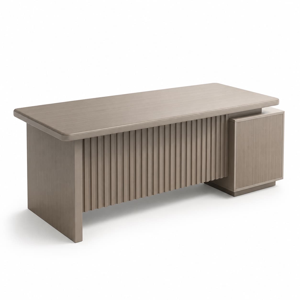 Wood Executive Office Desk, Light taupe woodgrain